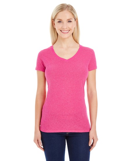 J America JA8136 Ladies' Glitter V-Neck T-Shirt