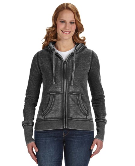 J America JA8913 Ladies' Zen Full-Zip Fleece Hooded Sweatshirt