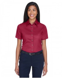 M500SW Harriton Ladies  Easy Blend   Short Sleeve Twill Shirt with  Stain Release