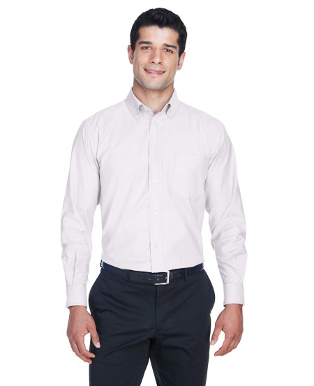 Harriton M600 Men's Long-Sleeve Oxford with Stain-Release