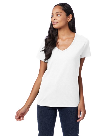 Hanes S04V Ladies' Perfect-T V-Neck T-Shirt