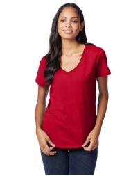 Hanes S04V Ladies' Perfect-T V-Neck T-Shirt